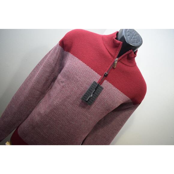 40033 New Bobby Jones 1930 100% Wool Zip Neck Pullover Sweater Medium $245 - Picture 4 of 8